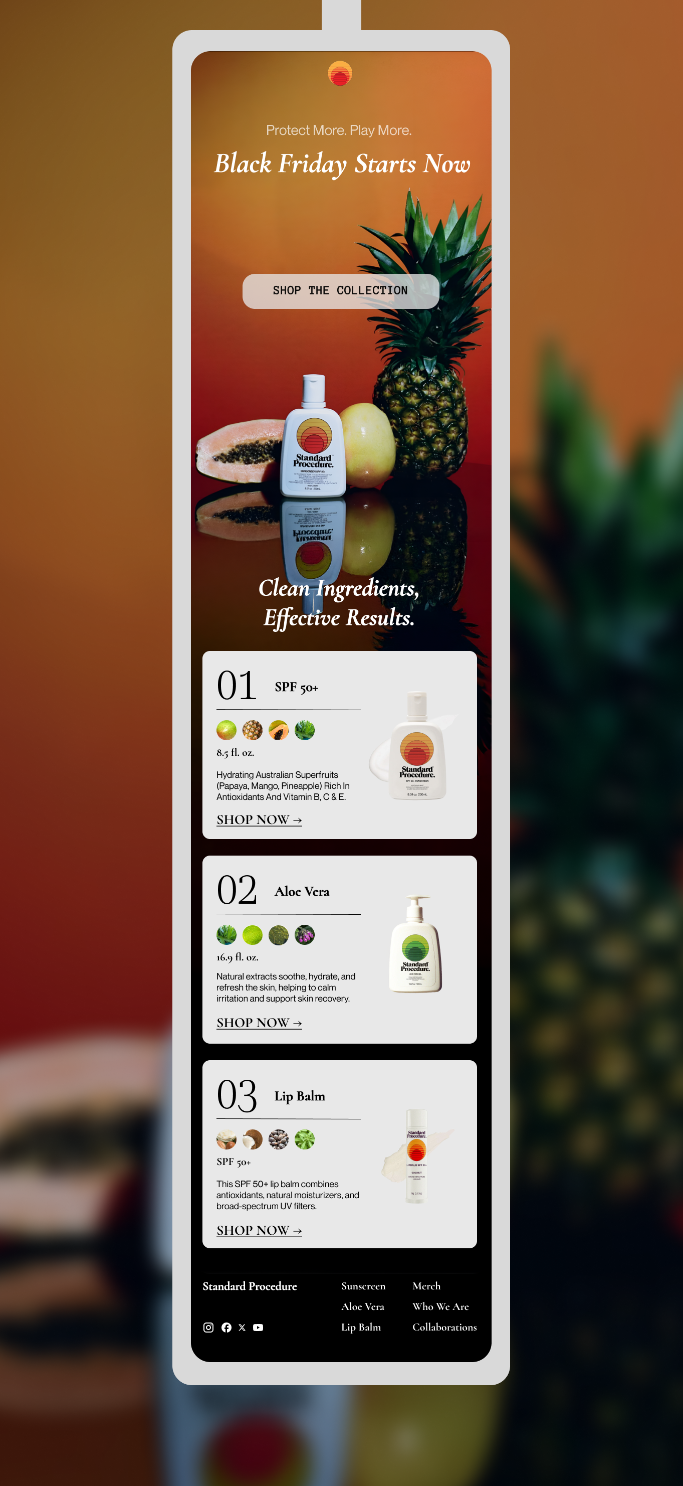 Email design — skincare campaign